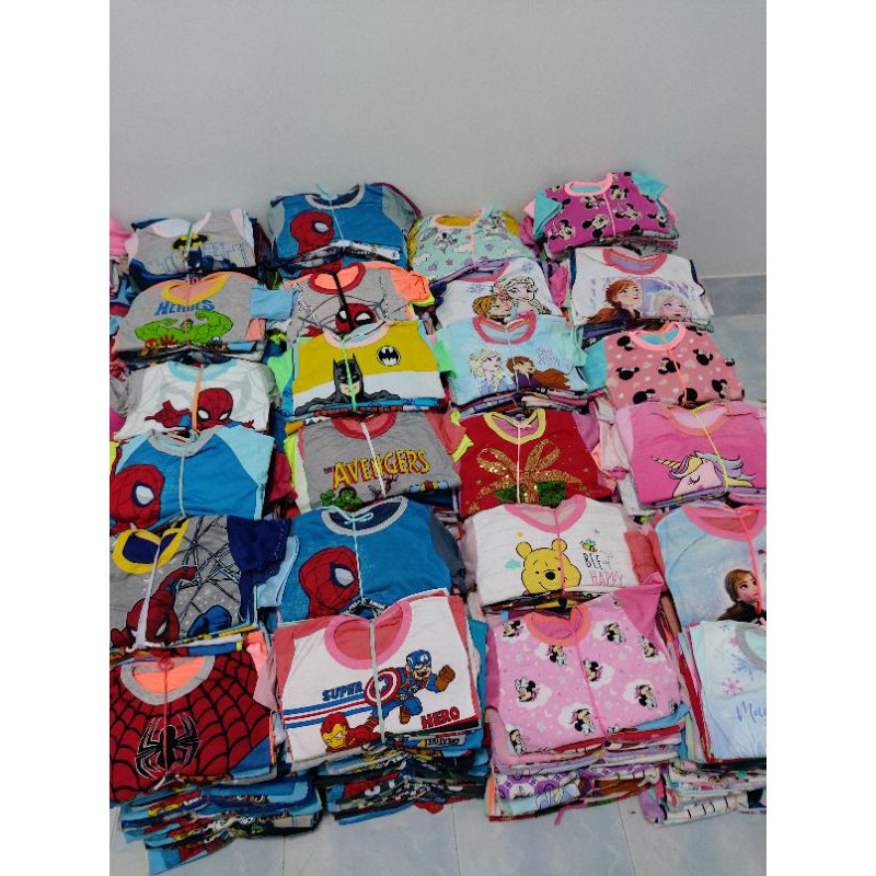 (ของพร้อมส่ง)ชุดเด็กยกมัดราคาโรงงาน มัดละ5ชุด 5ลาย เสื้อ5กางเกง5#แขนสั้นขาสั้น #แขนยาวขายาว #เสื้อกล้ามขาสั้น