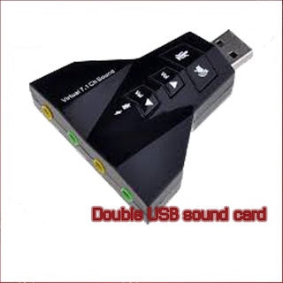 USB External Stereo Sound Adapter Virtual 7.1 Channel Double USB ไมโครโฟน/ลำโพง/หูฟัง