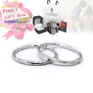 Finejewelthai แหวนเงิน-แหวนคู่-เงินแท้ 925-แหวนหมั้น-แหวนแต่งงาน-Couple-silver-wedding-Ring - Gift_set81