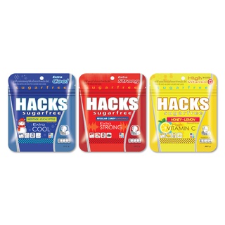 Hacks ลูกอม Sugar free ขนาด 20.5 g. (รสเรกูลาร์ น้ำผึ้งผสมมะนาว และ เมนทอล)