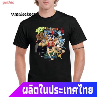 gothic เสือยืดผู้ชาย เสื้อบอดี้โ ღღNew One Piece Luffy Zorro Sanji Ace Red Hair Anime 100% Cotton Mens T-shirt DihB One