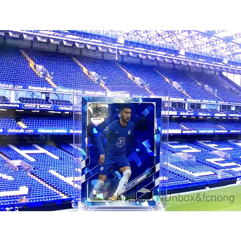 การ์ดนักฟุตบอล 2020-21 Topps Chrome UCL - Hakim Ziyech - Chelsea Sapphire Blue