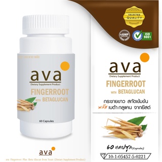 กระชายขาว สกัดเข้มข้น + เบต้ากลูแคน 60 แคปซูล ++ ราคาส่ง ++ ( Fingerroot plus BetaGlucan ) ava Brand