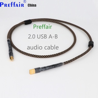 Preffiar x1 สายเคเบิลข้อมูล Hifi USB Type A เป็น Type B คุณภาพสูง สําหรับ DAC