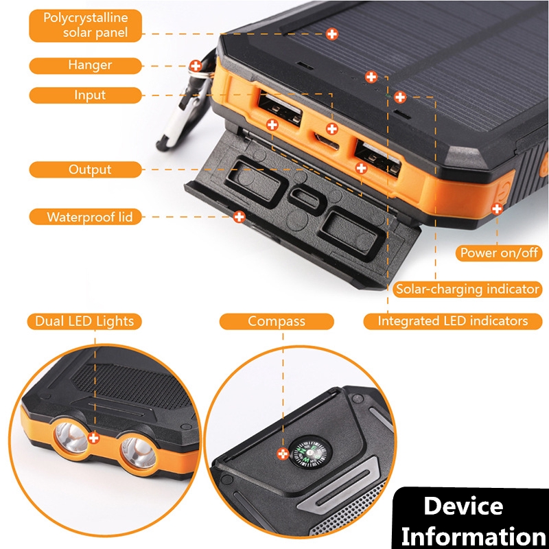 Ultra Slim 80000mAh Dual USB Fast Charge Power Bank DIY Kit Solar Metal Case CL