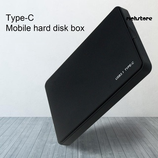 &lt;RICH&gt; กล่องฮาร์ดดิสก์ SSD USB3.1 Type C 2.5 นิ้ว แบบพกพา สําหรับคอมพิวเตอร์