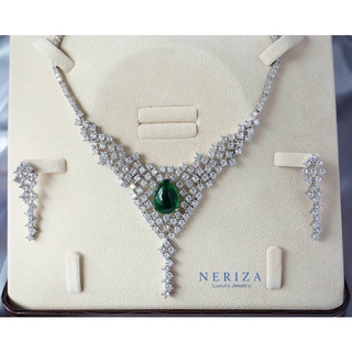 Neriza Jewelry/เครื่องประดับเจ้าสาวเพชรสังเคราะห์ จัดส่งฟรีพร้อมกล่อง NZC044