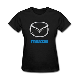 เสื้อยืดผู้ เสื้อยืด พิมพ์ลายโลโก้ Mazda สําหรับผู้หญิง S-5XL