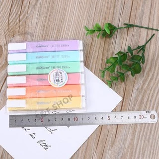 พร้อมส่ง ปากกาไฮไลท์ 6สี โทนสีพาสเทล Tenfon รุ่นH-2321 แบบแพ็ค ขนาด1-3mm (ราคาต่อชุด) #ปากกาเน้นข้อความ #ปากกา