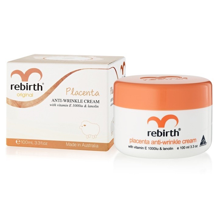 Rebirth Placenta Anti-Wrinkle Cream With Vitamin E 1000iu &amp; Lanolin 100ml. รีเบิร์ท ครีมรกแกะ ออสเตรเลีย