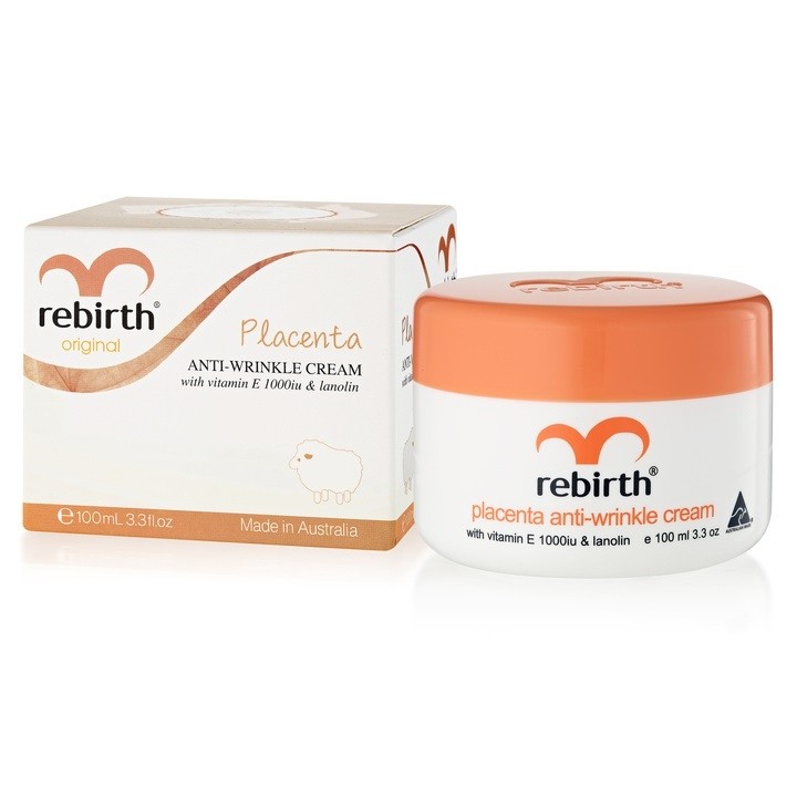 Rebirth Placenta Anti-Wrinkle Cream With Vitamin E 1000iu & Lanolin 100ml. รีเบิร์ท ครีมรกแกะ ออสเตรเลีย