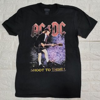 เสื้อยืดคอกลมเสื้อวง​ ACDC shoot to thrill ลิขสิทธิ์​แท้​ปี​2019S-4XL