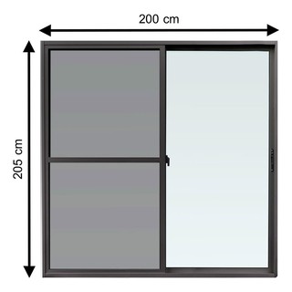 Aluminum door ALUMINUM SLIDING DOOR S-S ONE STOP 200X205CM GRAY Door frame Door window ประตูอลูมิเนียม ประตูอะลูมิเนียมบ