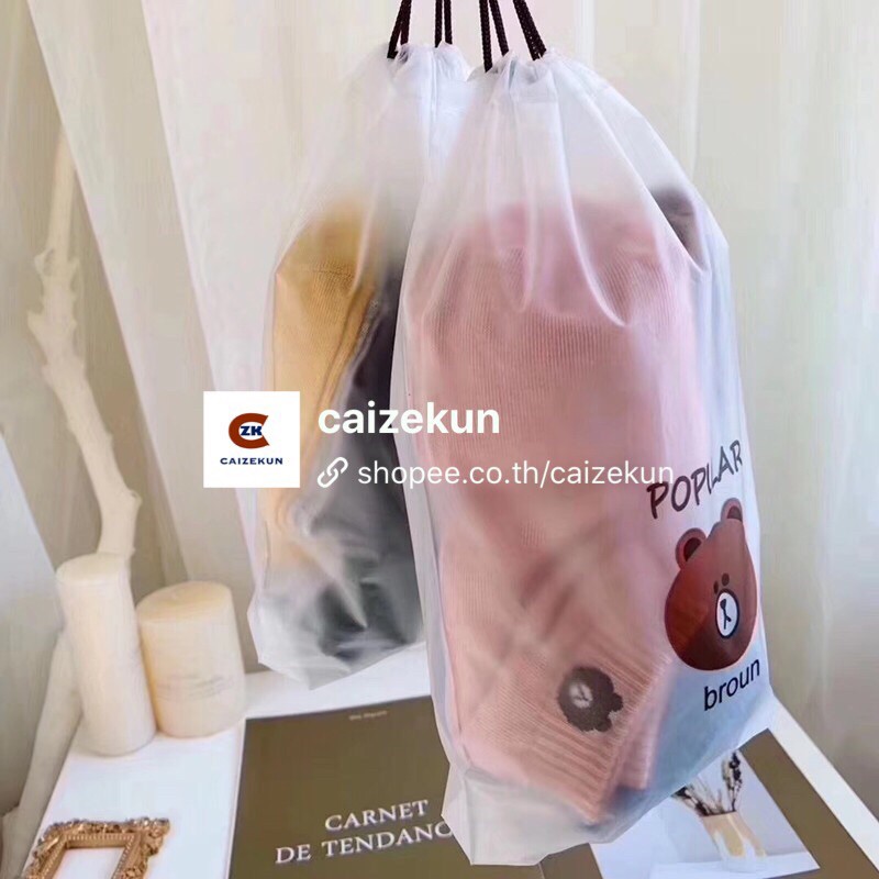 🐻ถุงเท้าผู้หญิ่ง ลายหมี 🎁1แพค10คู่10สี🎈ผ้าฝ้าย ข้อสั้น สไตล์ญี่ปุ่น พร้อมส่ง🚀size:34-40ZKSOCKS