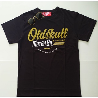 เสื้อยืด Oldskull ใส่สบาย ลาย Motor Oil