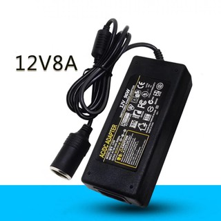 แปลงไฟบ้าน 220V เป็นไฟรถยนย์ 12V DC 220V to 12V 8A Home Power Adapter Car Adapter AC Plug ( Black)