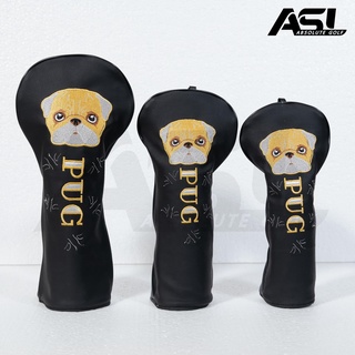 Golf Head Cover for Driver, Fairway &amp; Hybrid ที่ครอบหัวไม้กอล์ฟ งานปักลายน้องปั๊ก