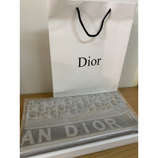 ผ้าพันคอ Dior (มีกล่อง+ถุงกระดาษแถม) D.220 สีเทา 70*180 CM