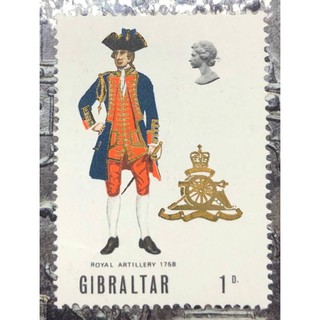 แสตมป์GIBRALTAR ROYAL ARTILLERY 1758