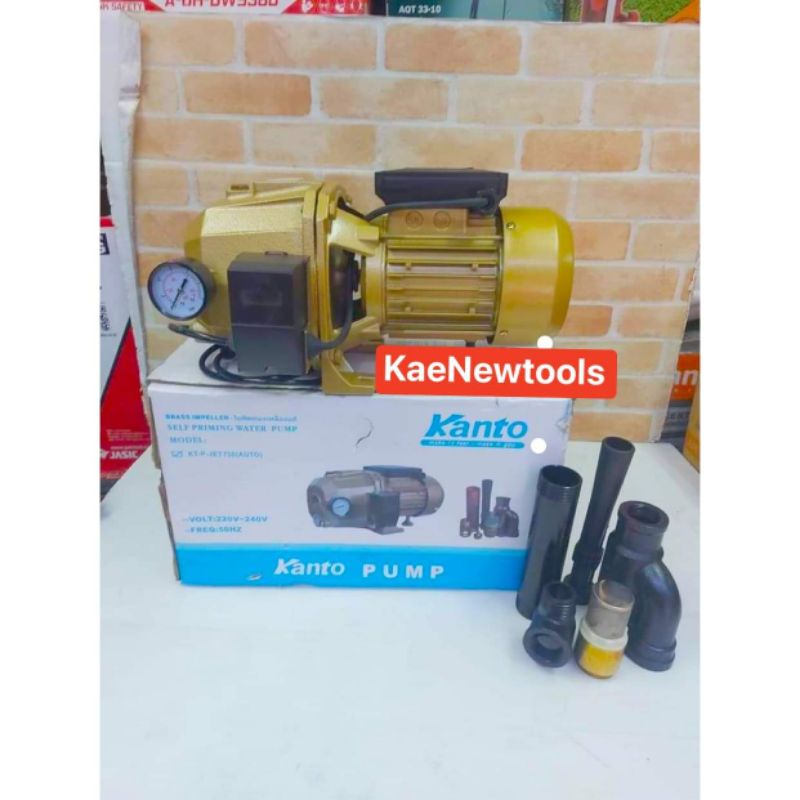 KANTO ปั๊มน้ำเจ็ทอัตโนมัติ ท่อคู่ดูดลึก KANTO 1 แรง KT-P-JET-750 ขดลวดทองแดงแท้ 100%-