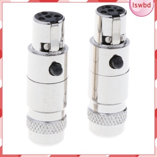 [ราคาจำกัดเวลา] 2 Pieces Gold Plated 5mm Mini 4Pin XLR Female Plugs Connectors Socket