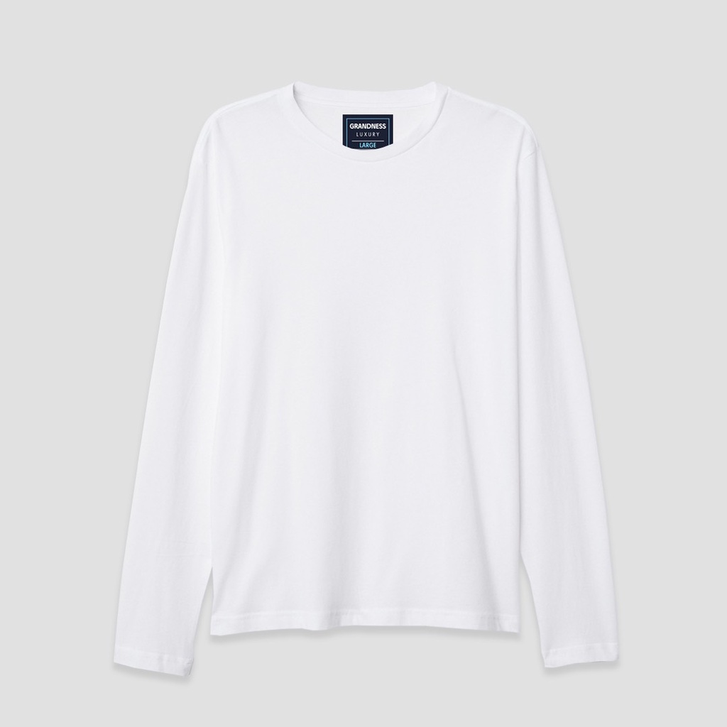 Grandness เสื้อคอกลม Luxury Cotton  แขนยาว รุ่น LX167 (สีขาว)