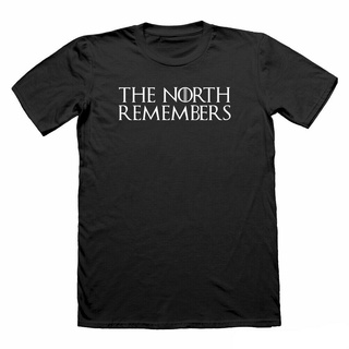 เสื้อยืดคอกลมเสื้อยืด พิมพ์ลาย GAME OF THRONES THE NORTH REMEMBERS NERD GEEK สําหรับผู้ชาย 436628S-4XL