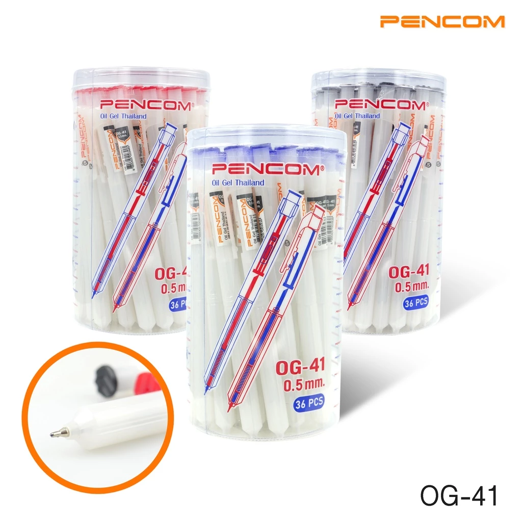 Pencom OG41 ปากกาหมึกน้ำมันหัว 0.5 (รับใบเสร็จรบกวนแจ้งในหมายเหตุและส่งชื่อที่อยู่ในช่องแชท)
