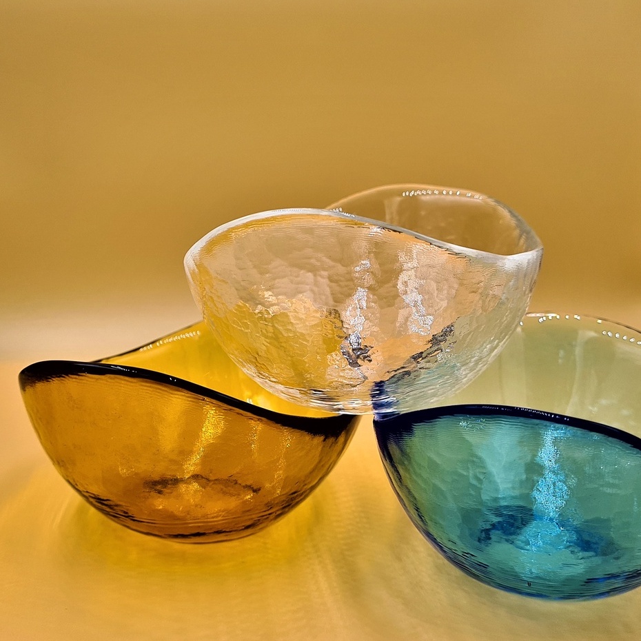 (05-G 459) Curved rim mini glass bowl ชามเเก้ว ทรงปากโค้ง