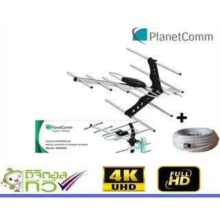 เสาอากาศ ทีวีดิจิตอล PlanetComm Antenna Wing 8E แถมสายRG6ยาว10เมตร