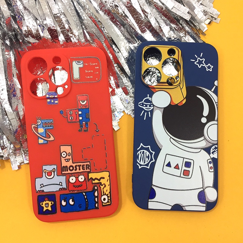 เคส i6+ / 7 / 7+ / X / 11 / 12 / 13 / 13 Pro Max พร้อมส่ง!! เคสซิลิโคน TPU นิ่มกันกล้อง เคสมือถือพิมพ์ลายอวกาศ พิมพ์ข้าง