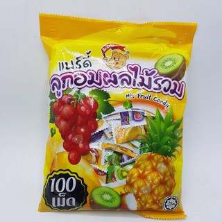 ลูกอม กลิ่นผลไม้รวม แบร์ดี้  Mix Fruit Candy   1 ถุง 260กรัม  100 เม็ด