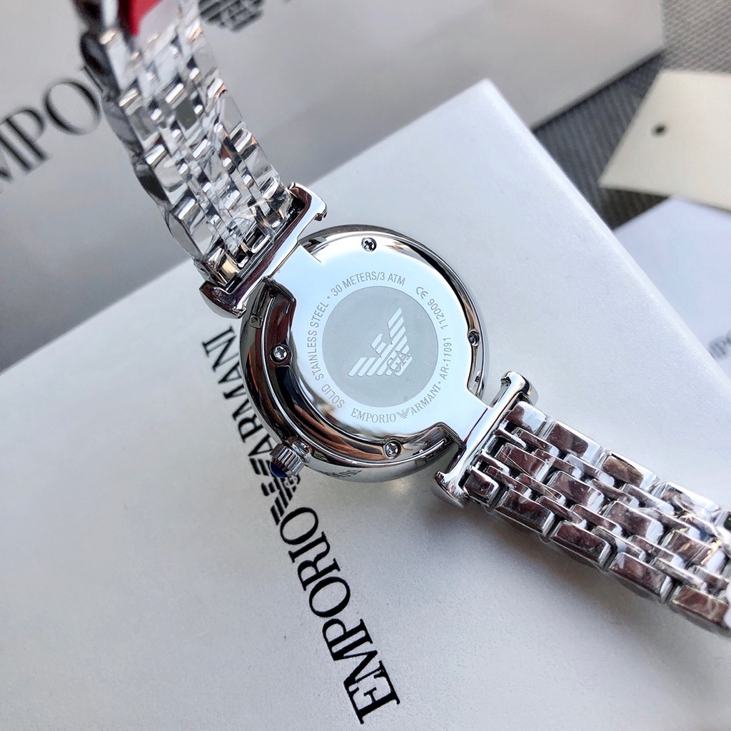 Armani Womens Watch AR11091 Stainless Steel Butterfly Double Snap ...