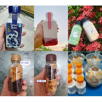 *สั่งซื้อขั้นต่ำ 30 ใบ* ขวดพลาสติก PET ใส่น้ำผลไม้ 80CC 120CC 150CC 220CC สีใส พร้อมฝาเกลียว ขวดPET