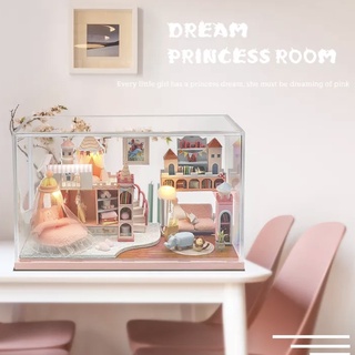 [พร้อมส่ง] บ้านตุ๊กตา DIY ห้องปราสาทเจ้าหญิง รุ่นออกใหม่ Dream Princess Room มีที่ครอบกันฝุ่น