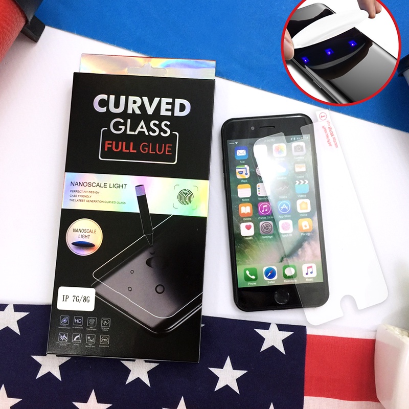 ฟิล์มกระจกเต็มจอ UV samsung S8+ S9+ S10 S10+ Note 8 Note 9 ฟิล์มใส ฟิล์มจอโค้ง ฟิล์มติดง่าย ติดเองได้ ไม่ดันเค