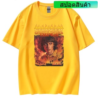 เสื้อยืดฤดูร้อน เสื้อยืดแขนสั้นลําลอง พิมพ์ลาย Stranger Things แฟชั่นฤดูร้อน สไตล์ยุโรป และอเมริกา