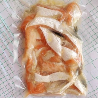 ท้องแซลมอนส้ม(ม่อนส้ม) ชิ้นใหญ่เนื้อเยอะ500กรัม