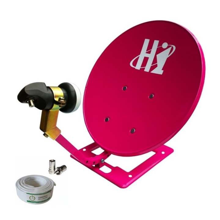 HISATTEL จานดาวเทียม 35 cm. หน้าจานดาวเทียม แบบตั้งพื้น LNB KU Universal +สาย RG6 10เมตร