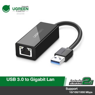 UGREEN รุ่น 20256 ตัวแปลง USB to LAN Gigabit Network Adapter RJ45 รองรับความเร็ว 1000Mbps