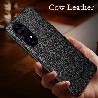 Luxury Retro Genuine Cow Leather Phone Case For Huawei P50 Honor 60 se 50 Pro 50SE Nova 9 Soft Silicone Edge Protective Back Cover Shockproof