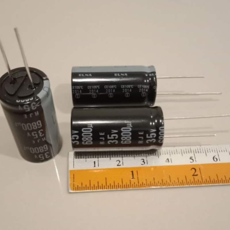 (แพ็ค10ตัว) C 6800UF 35V ELNAสีดำ 105C ขนาด18x36mm แท้-ใหม่ จากโรงงาน ค่าความจุเต็ม100%