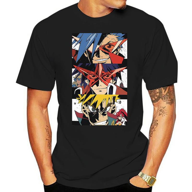 เสื้อยืดแขนสั้นลําลอง คอกลม ผ้าฝ้าย 100% พิมพ์ลายอนิเมะ Tengen Toppa Gurren Lagann Kamina Simon Hipster Big Camiseta คุณ
