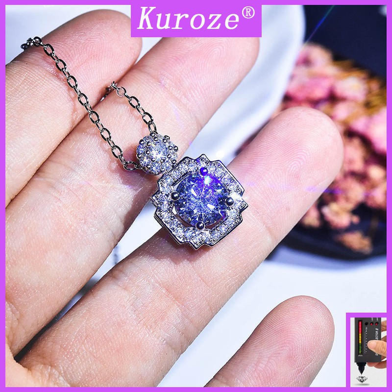 [GRA] สร้อยคอเครื่องประดับ Moissanite Pt950 สําหรับผู้หญิง