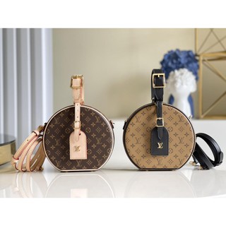 Louis Lv petite Boite Chapeau souple monogram crossbody makeup round bag with glossy snaplock