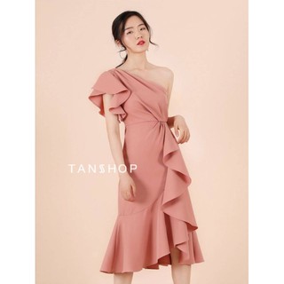 TANSSHOP​ - FIONA DRESS เดรสออกงาน เดรสปาดไหล่  #D549 (ลูกค้าใหม่ลด 100 บาท)