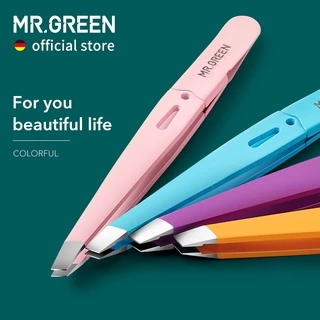 MR.GREENแหนบถอนคิ้วที่มีสีสันผมความงามปรับได้ค่ะขนตัวดึงสแตนเลสคิ้วตาเอียงคลิปลบเครื่องแต่งหน้าเครื่องมือ