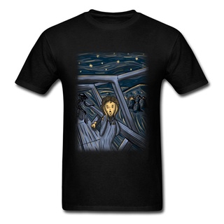 ROUNDคอลูกเรือNeckใหม่ เสื้อยืดลําลอง แขนสั้น คอกลม พิมพ์ลาย Starry Night Sky Scream Alien vs Predador สําหรับผู้ชาย-4XL