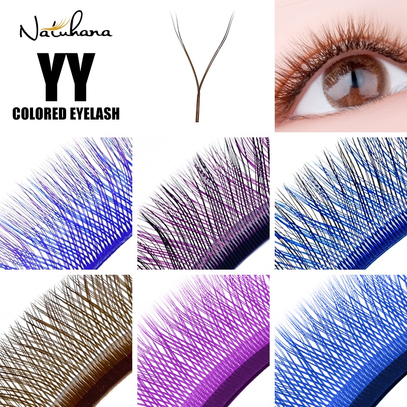 NATUHANA YY ชนิด C D ต่อขนตา ช่อขาตาปลอมธรรมชาติ ขนตาปลอม ขนตาปลอมนุ่ม แบบช่อ อุปกรณ์แต่งหน้าขนตา สำหรับการแต่งหน้า