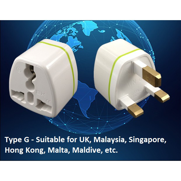 UK Type ปลั๊กไฟฟ้า Adaptor 3 Pin Adapter Converter Travel UK Plug Socket Type G